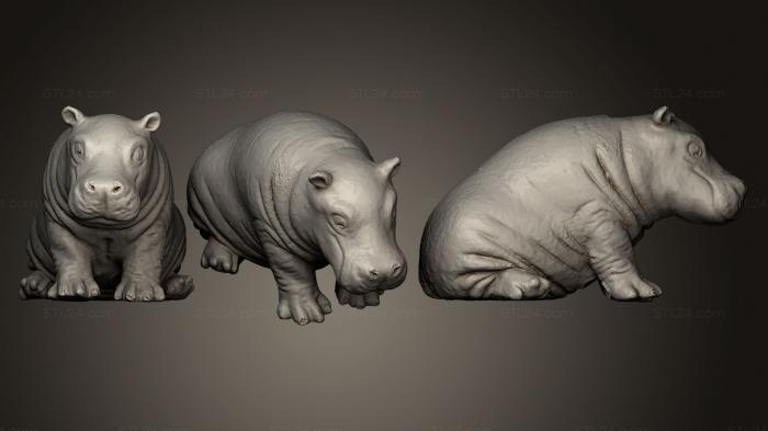 Animal figurines (Hippo toy 2, STKJ_0560) 3D models for cnc